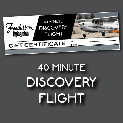 Foothill Flying Club Discovery Flight Certificate $160